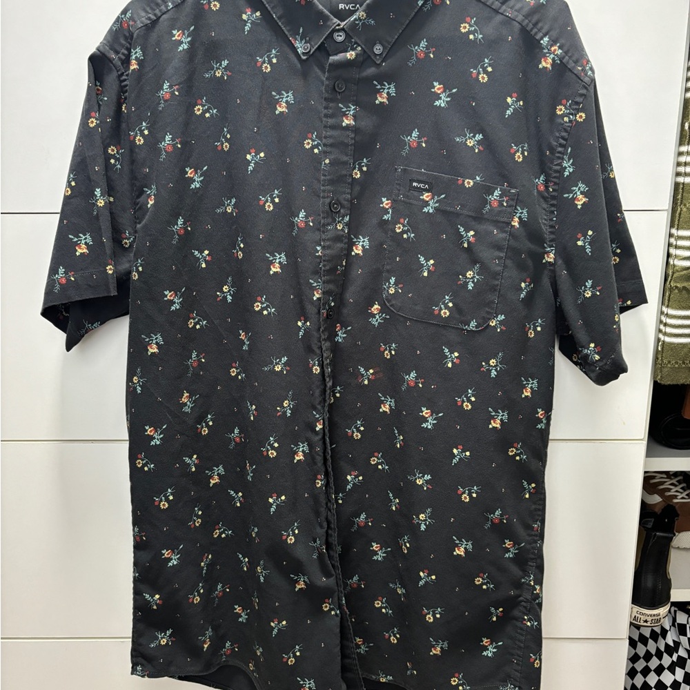RVCA Mens Button Down Shirt Size XL Slim Fit